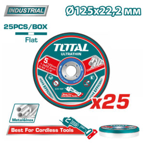 Круг отрезной 125x1,0x22,2 мм по металлу TOTAL TAC21012525 (25 шт)