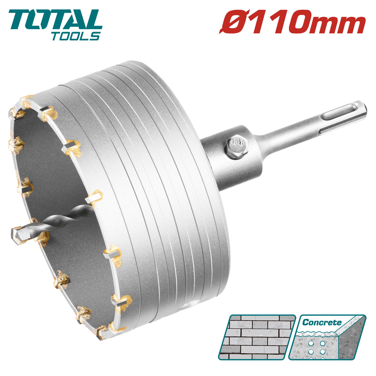 Коронка SDS-plus 110мм TOTAL TAC4301101