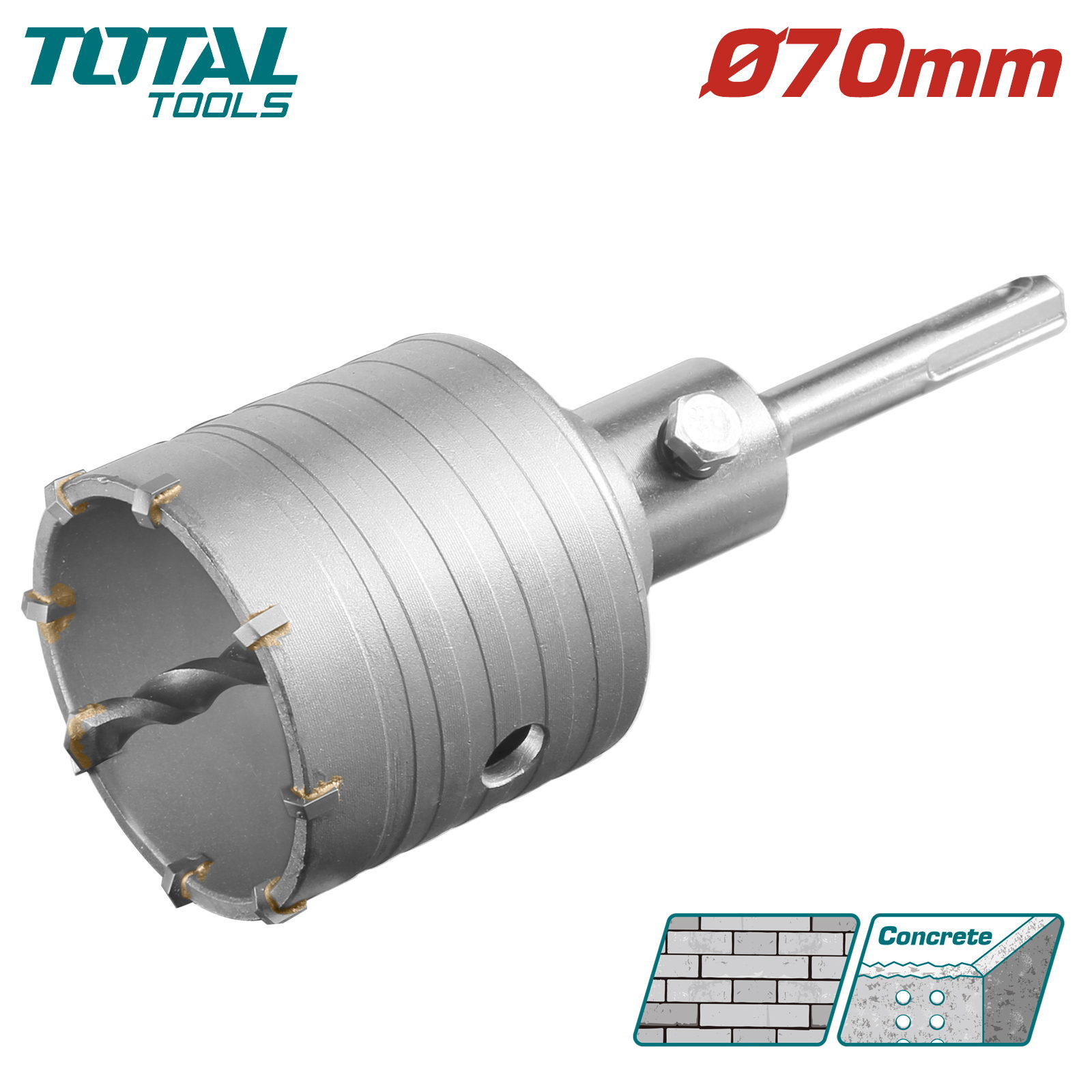 Коронка SDS-plus 70мм TOTAL TAC430701